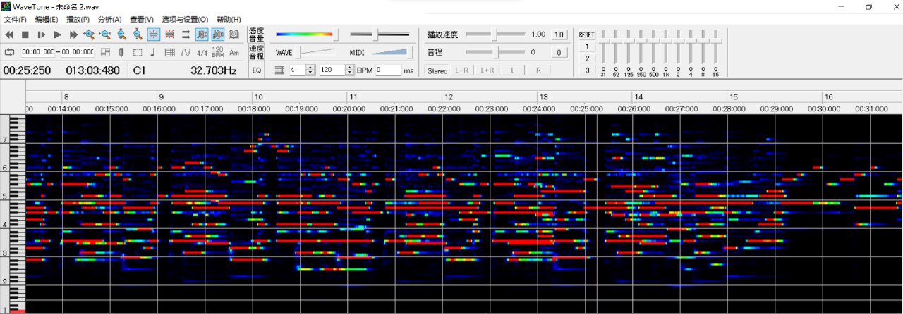 扒谱辅助工具 WaveTone v2.61 汉化版 23.2M